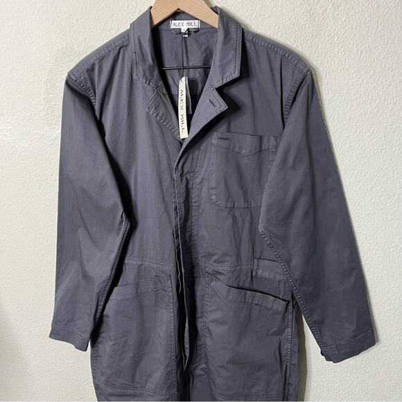 NWT Alex Mill Standard Jumpsuit Iron Grey Cotton Twill Womens Size L - Picture 7 of 11